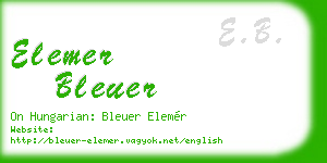 elemer bleuer business card
